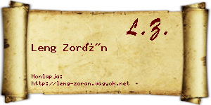 Leng Zorán névjegykártya